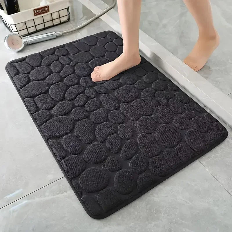 Cobblestone Embossed Bath Mat | Non-Slip & Absorbent | Machine Washable | 40×60cm