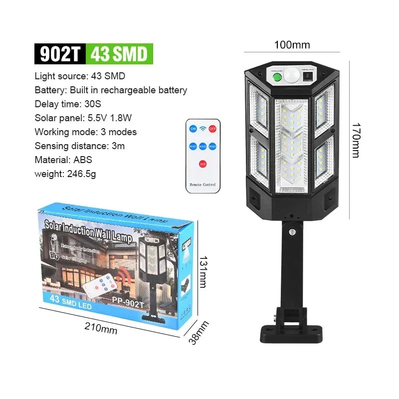 Powerful Solar Motion Light Outdoor Waterproof Garden Lamp
